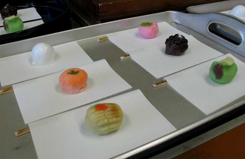 doces japoneses da cerimônia do chá